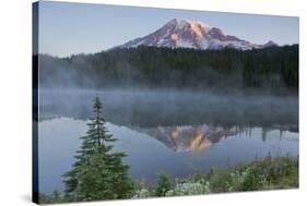 Sunrise, Mount Rainier, Reflection Lake, Mount Rainier NP, Washington-Michel Hersen-Stretched Canvas