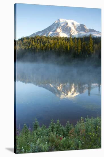 Sunrise, Mount Rainier, Reflection Lake, Mount Rainier NP, Washington-Michel Hersen-Stretched Canvas