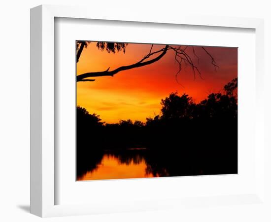 Sunrise, Murray River, Moama, New South Wales, Victoria, Australia-David Wall-Framed Photographic Print