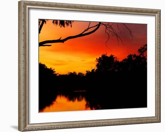 Sunrise, Murray River, Moama, New South Wales, Victoria, Australia-David Wall-Framed Photographic Print