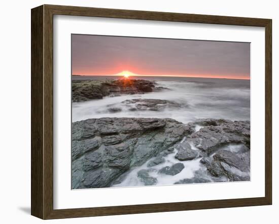 Sunrise Near Brenton Point State Park on Ocean Road in Newport, Rhode Island, Usa-Jerry & Marcy Monkman-Framed Photographic Print