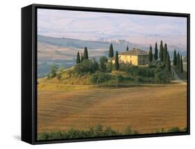 Sunrise Near San Quirico D'Orcia, Val D'Orcia, Siena Province, Tuscany, Italy, Europe-Sergio Pitamitz-Framed Stretched Canvas