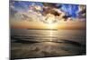 Sunrise (Ocean and Clouds, Orange and Blue) Art Poster Print-null-Mounted Poster