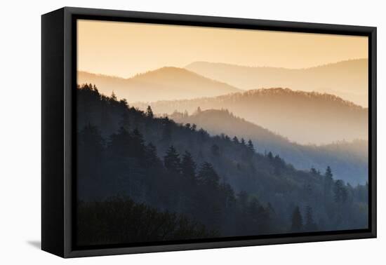 Sunrise, Oconaluftee Overlook, Great Smoky Mountains National Park, North Carolina, USA-null-Framed Stretched Canvas