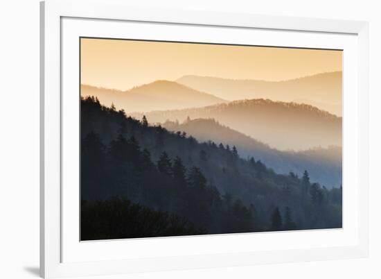 Sunrise, Oconaluftee Overlook, Great Smoky Mountains National Park, North Carolina, USA-null-Framed Photographic Print