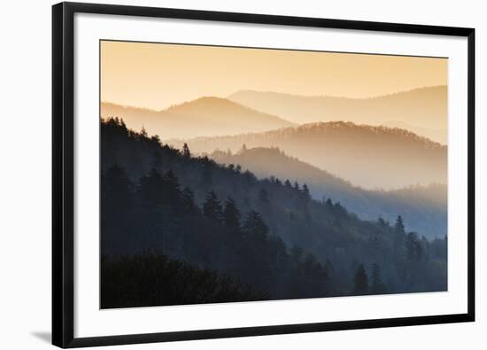 Sunrise, Oconaluftee Overlook, Great Smoky Mountains National Park, North Carolina, USA-null-Framed Photographic Print