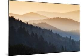 Sunrise, Oconaluftee Overlook, Great Smoky Mountains National Park, North Carolina, USA-null-Mounted Photographic Print