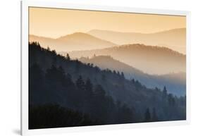 Sunrise, Oconaluftee Overlook, Great Smoky Mountains National Park, North Carolina, USA-null-Framed Premium Photographic Print