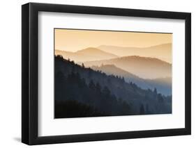 Sunrise, Oconaluftee Overlook, Great Smoky Mountains National Park, North Carolina, USA-null-Framed Photographic Print