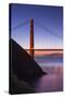Sunrise Of A Single Bridge Of The Golden Gate Bridge, With The San Francisco Skyline And Bay Bridge-Joe Azure-Stretched Canvas