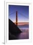 Sunrise Of A Single Bridge Of The Golden Gate Bridge, With The San Francisco Skyline And Bay Bridge-Joe Azure-Framed Photographic Print