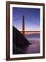 Sunrise Of A Single Bridge Of The Golden Gate Bridge, With The San Francisco Skyline And Bay Bridge-Joe Azure-Framed Photographic Print