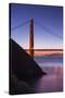 Sunrise Of A Single Bridge Of The Golden Gate Bridge, With The San Francisco Skyline And Bay Bridge-Joe Azure-Stretched Canvas