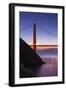 Sunrise Of A Single Bridge Of The Golden Gate Bridge, With The San Francisco Skyline And Bay Bridge-Joe Azure-Framed Photographic Print