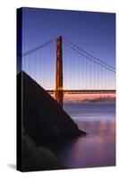 Sunrise Of A Single Bridge Of The Golden Gate Bridge, With The San Francisco Skyline And Bay Bridge-Joe Azure-Stretched Canvas