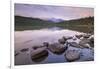 Sunrise on a beautiful reflective lake in the Canadian Rockies, Jasper National Park-Adam Burton-Framed Photographic Print