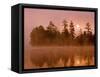 Sunrise on a Lake, Adirondack Park, New York, USA-Jay O'brien-Framed Stretched Canvas