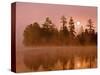 Sunrise on a Lake, Adirondack Park, New York, USA-Jay O'brien-Stretched Canvas