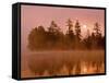 Sunrise on a Lake, Adirondack Park, New York, USA-Jay O'brien-Framed Stretched Canvas