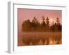 Sunrise on a Lake, Adirondack Park, New York, USA-Jay O'brien-Framed Premium Photographic Print