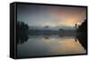 Sunrise on a Lake in Sao Paulo's Ibirapuera Park-Alex Saberi-Framed Stretched Canvas