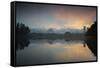 Sunrise on a Lake in Sao Paulo's Ibirapuera Park-Alex Saberi-Framed Stretched Canvas