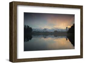 Sunrise on a Lake in Sao Paulo's Ibirapuera Park-Alex Saberi-Framed Photographic Print