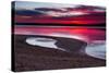 Sunrise on A Sandy Shoreline of Longview Lake in Kansas City-tomofbluesprings-Stretched Canvas