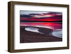 Sunrise on A Sandy Shoreline of Longview Lake in Kansas City-tomofbluesprings-Framed Photographic Print