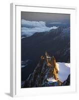 Sunrise on Aiguille Du Midi Cable Car Station, Mont Blanc Range, Chamonix, French Alps, France-Christian Kober-Framed Photographic Print