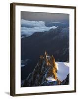 Sunrise on Aiguille Du Midi Cable Car Station, Mont Blanc Range, Chamonix, French Alps, France-Christian Kober-Framed Photographic Print