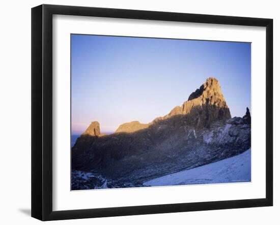 Sunrise on Batian, the Highest Peak on Mount Kenya, 5199M, Kenya, East Africa, Africa-Storm Stanley-Framed Photographic Print