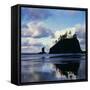 Sunrise on coast, Olympic National Park, Washington, USA-Charles Gurche-Framed Stretched Canvas