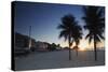 Sunrise on Copacabana Beach, Rio de Janeiro, Brazil, South America-Ian Trower-Stretched Canvas