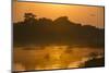 Sunrise on Cuiaba River, Northern Pantanal, Mato Grosso, Brazil-Pete Oxford-Mounted Photographic Print