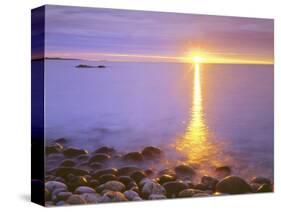 Sunrise on Fog and Shore Rocks on the Atlantic Ocean, Acadia National Park, Maine, USA-Christopher Talbot Frank-Stretched Canvas