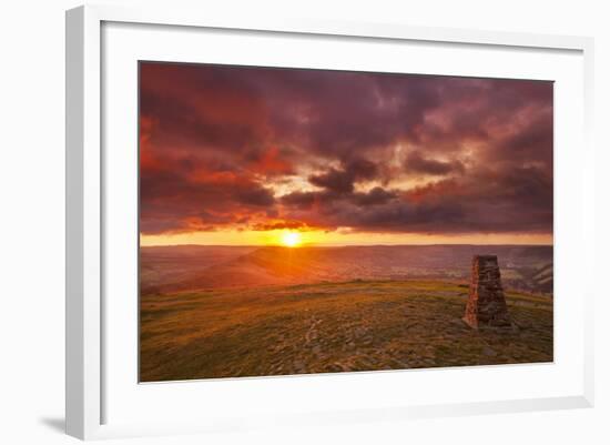 Sunrise on Great Ridge, Mam Tor, Hope Valley, Peak District National Park, Derbyshire-Neale Clark-Framed Photographic Print