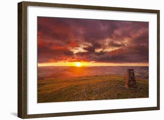 Sunrise on Great Ridge, Mam Tor, Hope Valley, Peak District National Park, Derbyshire-Neale Clark-Framed Photographic Print