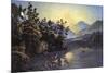 Sunrise on Lake Saranac-Currier & Ives-Mounted Giclee Print