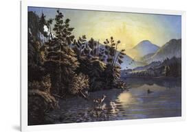 Sunrise on Lake Saranac-Currier & Ives-Framed Giclee Print