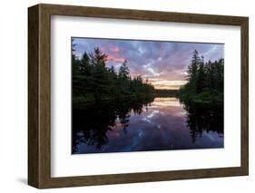 Sunrise on Little Berry Pond in Maine's Northern Forest-Jerry & Marcy Monkman-Framed Photographic Print