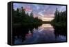 Sunrise on Little Berry Pond in Maine's Northern Forest-Jerry & Marcy Monkman-Framed Stretched Canvas