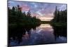 Sunrise on Little Berry Pond in Maine's Northern Forest-Jerry & Marcy Monkman-Mounted Photographic Print