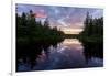 Sunrise on Little Berry Pond in Maine's Northern Forest-Jerry & Marcy Monkman-Framed Photographic Print