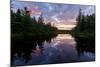 Sunrise on Little Berry Pond in Maine's Northern Forest-Jerry & Marcy Monkman-Mounted Photographic Print