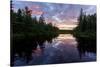 Sunrise on Little Berry Pond in Maine's Northern Forest-Jerry & Marcy Monkman-Stretched Canvas