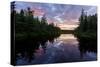 Sunrise on Little Berry Pond in Maine's Northern Forest-Jerry & Marcy Monkman-Stretched Canvas