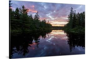 Sunrise on Little Berry Pond in Maine's Northern Forest-Jerry & Marcy Monkman-Stretched Canvas