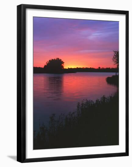 Sunrise on Longview Lake, Jackson County, Missouri, USA-Charles Gurche-Framed Premium Photographic Print