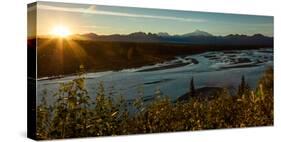 Sunrise on Mnt Denali, Trapper Creek pullout view, Alaska near Mount Denali Lodge-null-Stretched Canvas